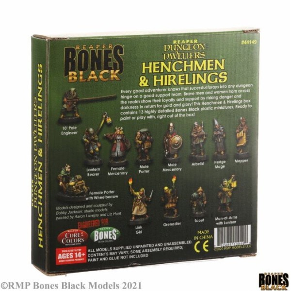 Reaper Bones Black - Henchmen and Hirelings - Boxed Set
