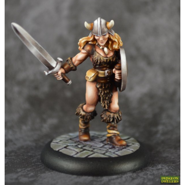Reaper Dungeon Dwellers (Bones USA Plastic) - Jana Frostwind, Barbarian (Weapon Options)