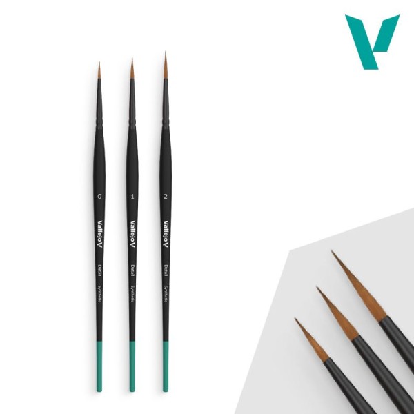 Vallejo Brushes - Detail - Design Set - Synthetic (Sizes 0, 1 & 2)
