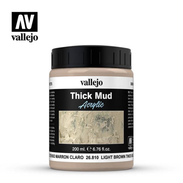 Clearance - Vallejo - Diorama Effects: Light Brown Thick Mud - 200ml