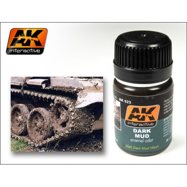 AK Interactive - Washes & Auxiliaries: Dark Mud Effect AK Interactive - Washes & Auxiliaries: Dark Mud Effect