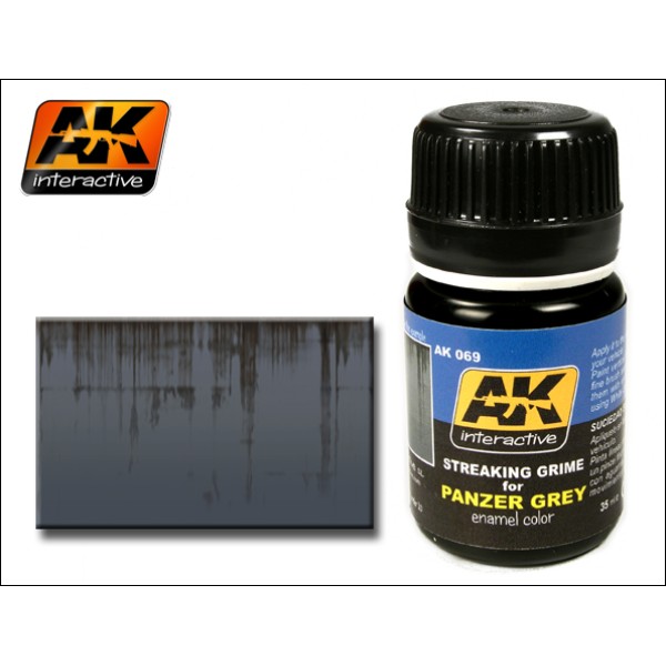 AK Interactive - Washes & Auxiliaries: Streaking Grime for Panzer Grey AK Interactive - Washes & Auxiliaries: Streaking Grime for Panzer Grey
