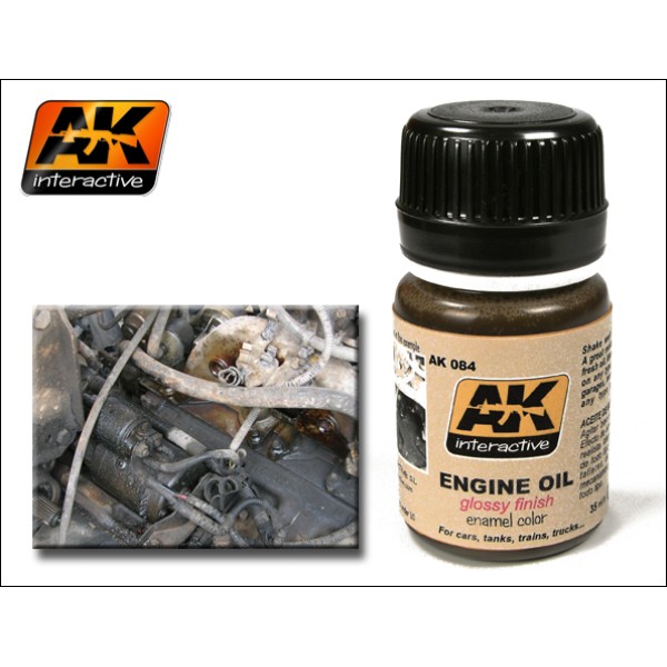 AK Interactive - Washes & Auxiliaries: Engine Oil, Glossy Finish AK Interactive - Washes & Auxiliaries: Engine Oil, Glossy Finish