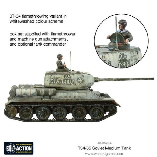 Bolt Action - Soviet - T-34/85 Medium Tank (plastic) Bolt Action - Soviet - T-34/85 Medium Tank (plastic)