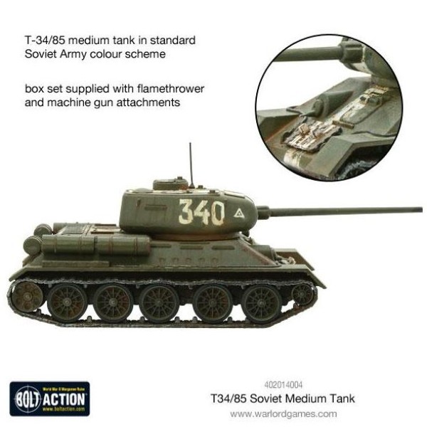 Bolt Action - Soviet - T-34/85 Medium Tank (plastic) Bolt Action - Soviet - T-34/85 Medium Tank (plastic)