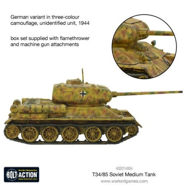 Bolt Action - Soviet - T-34/85 Medium Tank (plastic) Bolt Action - Soviet - T-34/85 Medium Tank (plastic)
