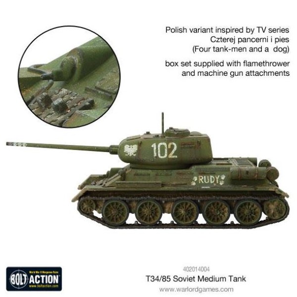 Bolt Action - Soviet - T-34/85 Medium Tank (plastic) Bolt Action - Soviet - T-34/85 Medium Tank (plastic)