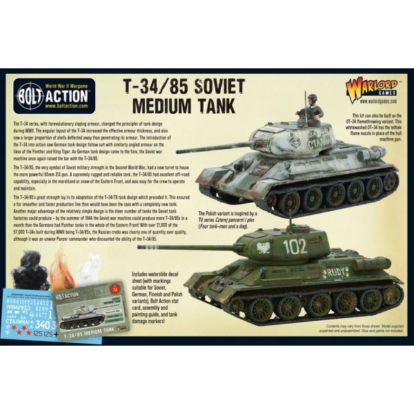 Bolt Action - Soviet - T-34/85 Medium Tank (plastic) Bolt Action - Soviet - T-34/85 Medium Tank (plastic)