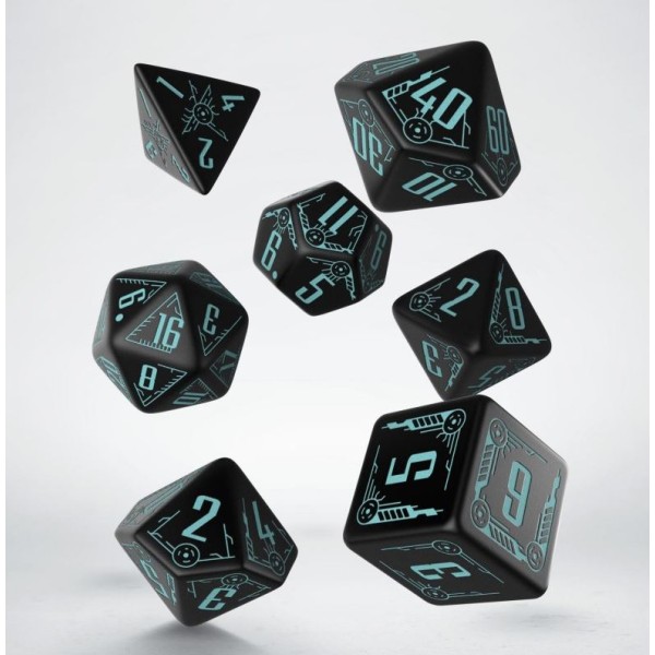Q-Workshop - Galactic - Black & blue Dice Set (7)
