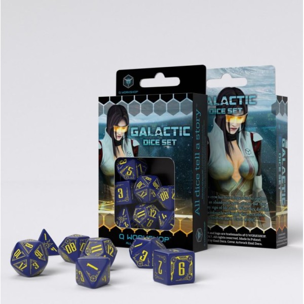 Q-Workshop - Galactic Navy & Yellow Dice Set (7)
