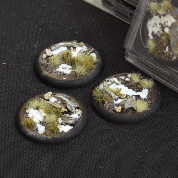 Gamers Grass - Battle Ready Bases - Winter - Round Lip 50mm (3) Gamers Grass - Battle Ready Bases - Winter - Round Lip 50mm (3)