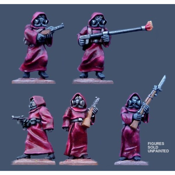 Weird Menace - Pulp Miniatures - Gasmask Cultists 1 Weird Menace - Pulp Miniatures - Gasmask Cultists 1