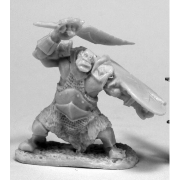 Reaper - Bones - Orc Slicer (Scimitar & Shield) Reaper - Bones - Orc Slicer (Scimitar & Shield)