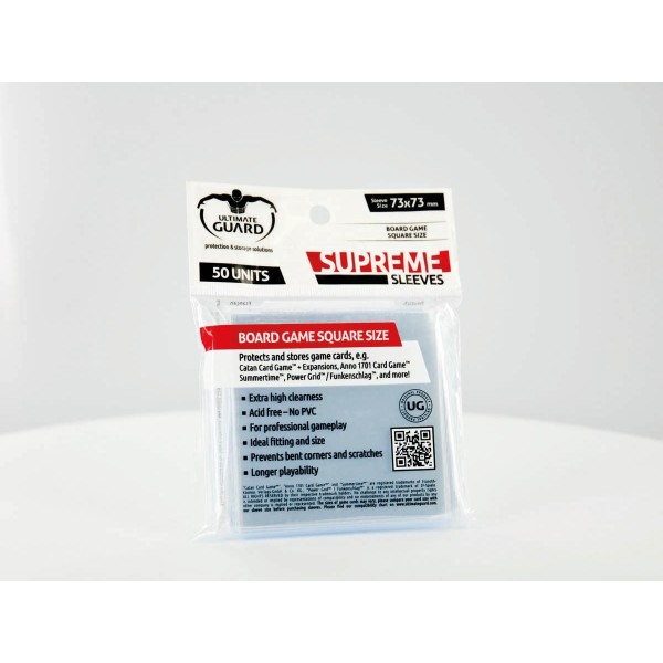 Clearance - Sleeves Ultimate Guard - Supreme Sleeves for Board Game Cards - Square (50) Clearance - Sleeves Ultimate Guard - Supreme Sleeves for Board Game Cards - Square (50)