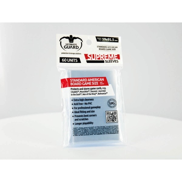 Clearance - Sleeves Ultimate Guard - Supreme Sleeves for Board Game Cards - Standard European (50) Clearance - Sleeves Ultimate Guard - Supreme Sleeves for Board Game Cards - Standard European (50)