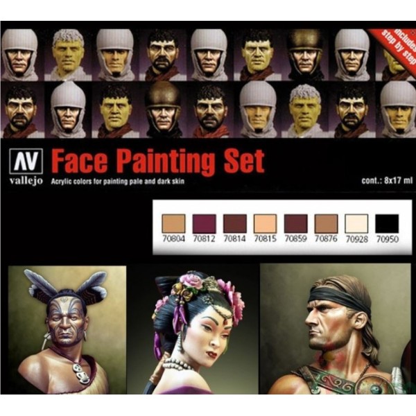 Vallejo - Model Colour - Face Painting Set (With Guide) Vallejo - Model Colour - Face Painting Set (With Guide)